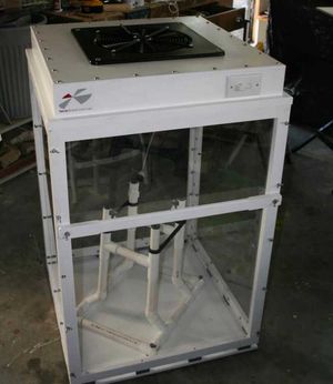 Clean cabinet designed for KiwiSAT storage, transportation, demonstration, and on-going pre-launch testing